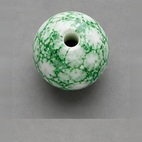 Round Marbled Glass Beads 8 mm – 15 pcs – emerald green
