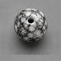 Round Marbled Glass Beads 8 mm – 15 pcs – gray-black