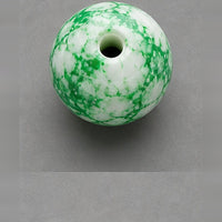 Round Marbled Glass Beads 8 mm – 15 pcs – green-white