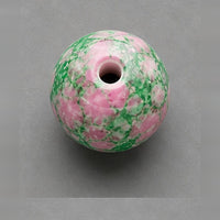 Round Marbled Glass Beads 8 mm – 15 pcs – mint-pink
