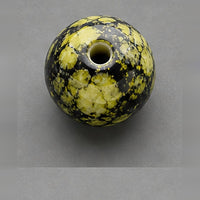Round Marbled Glass Beads 8 mm – 15 pcs – olive-black