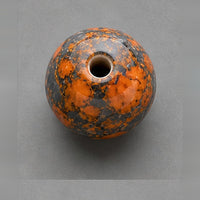 Round Marbled Glass Beads 8 mm – 15 pcs – orange-anthracite