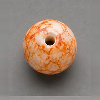 Round Marbled Glass Beads 8 mm – 15 pcs – orange-cream