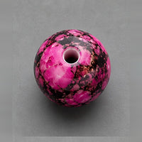 Round Marbled Glass Beads 8 mm – 15 pcs – pink-black