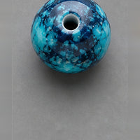 Round Marbled Glass Beads 8 mm – 15 pcs – turquoise-blue