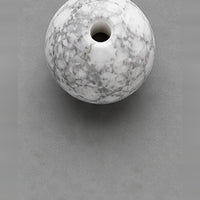 Round Marbled Glass Beads 8 mm – 15 pcs – white-gray