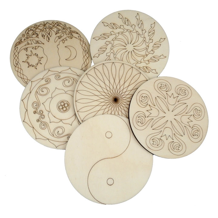 Round Wooden Mandala – Pattern 1