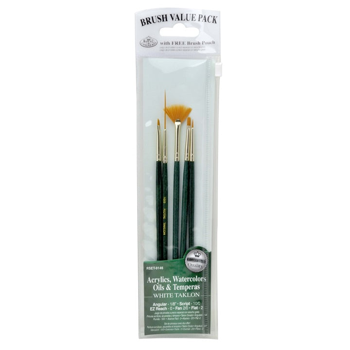 Royal and Langnickel White Taklon Brush Set of 5
