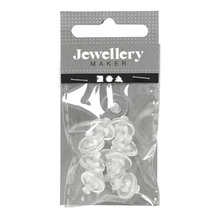Rubber Earring Backs for Stud Earrings, 10 mm, Set of 10 Pairs