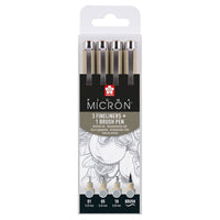Sakura Pigma Micron Technical Pen Set, 3 Fineliners and Brush Pen - image 1