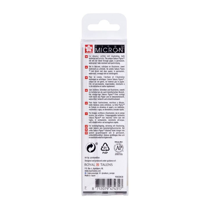 Sakura Pigma Micron Technical Pen Set of 3 Fineliners, image 3
