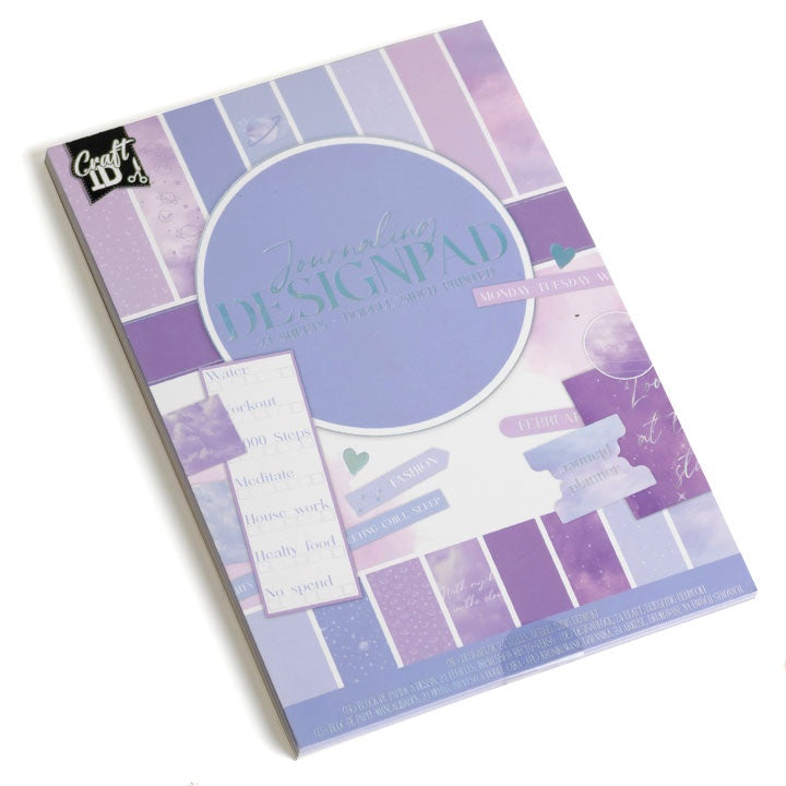 Scrapbooking Paper Pad, A5, 24 Sheets, Purple
