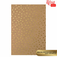 Scrapbooking Paper with Metallic Elements A4, Gold hearts