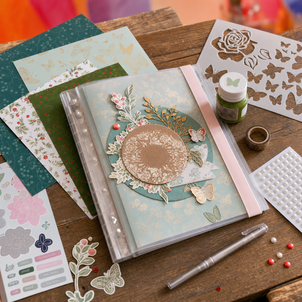 Scrapbooking Papers with Metallic Elements A4