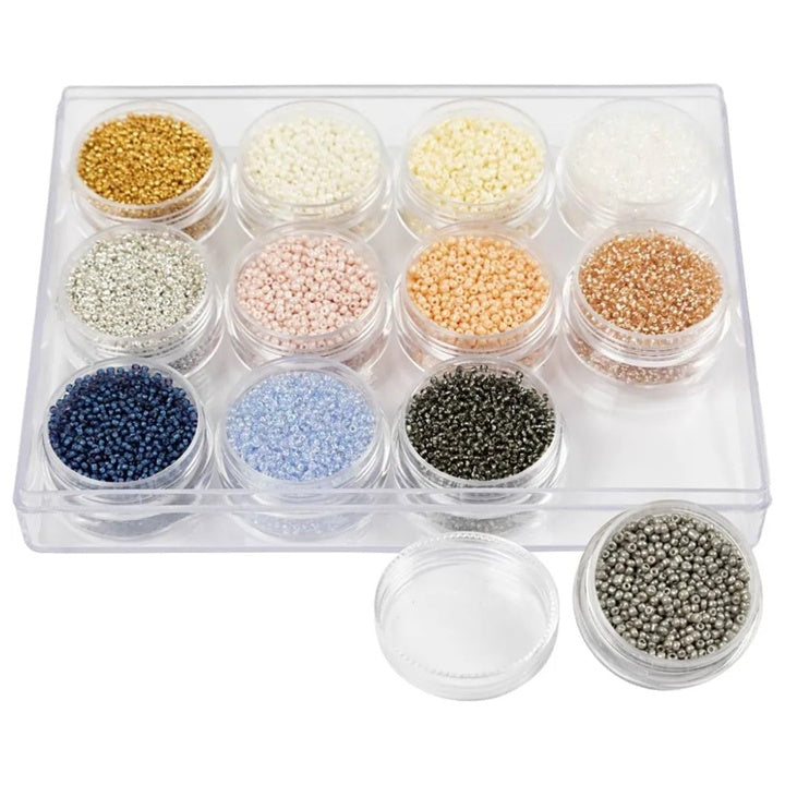 Seed Beads, Soft Colors, 1.7 mm, Set of 12 × 15 g — image 1