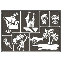 Self-Adhesive Pirates Stencil A3