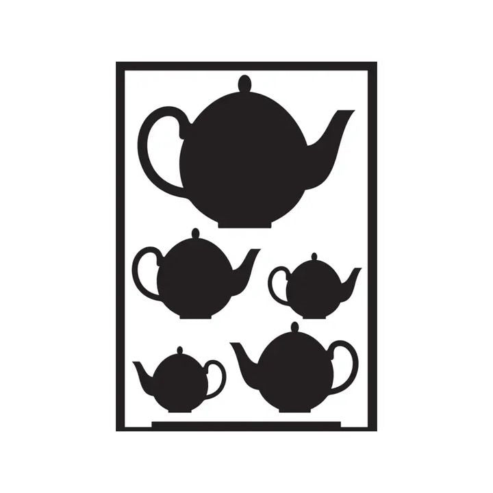 Self-Adhesive Stencil Teapots A5
