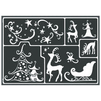 Self-Adhesive Winter Forest Stencil A3