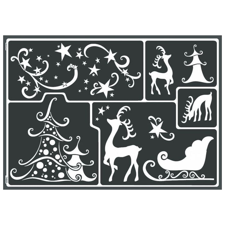 Self-Adhesive Winter Forest Stencil A3