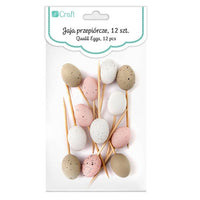 Set of 12 Small Colorful Eggs on Picks | various colors — image 1