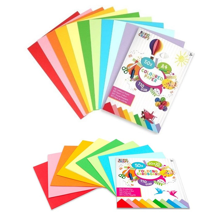 Set of 50 Colored Papers | various sizes — image 1