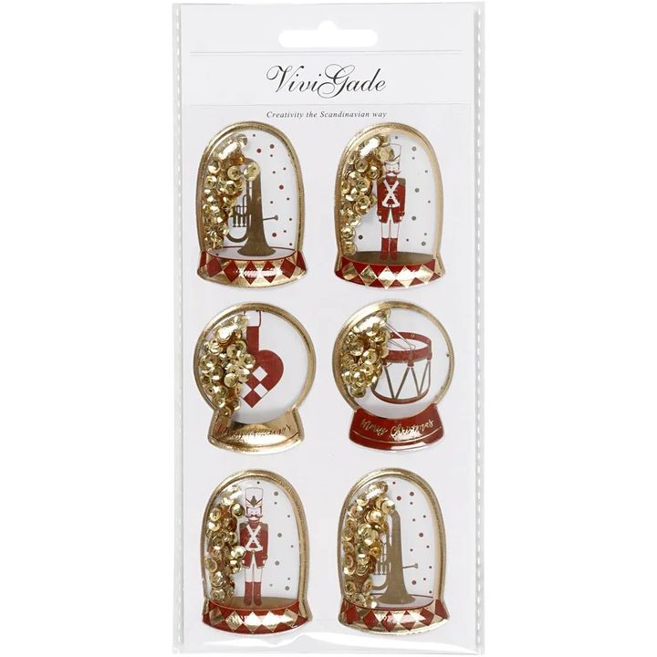 Set of 6 3D Christmas Stickers — image 1