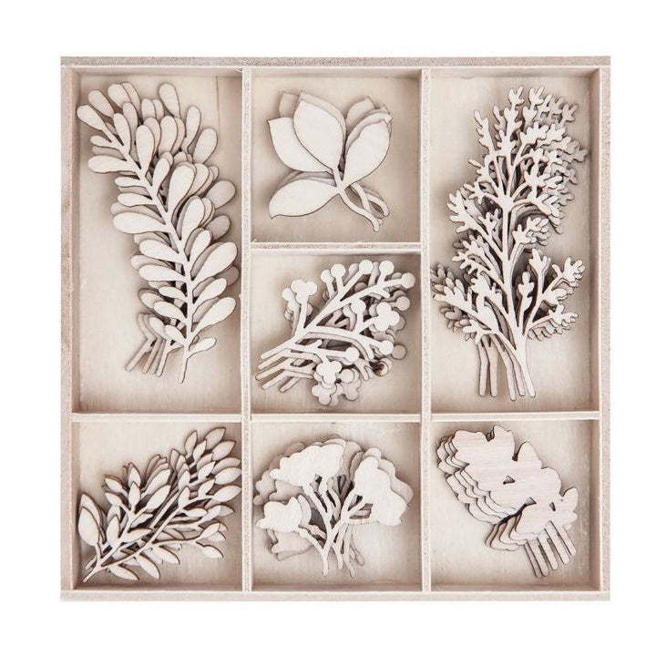 Set of Wooden Decorative Ornaments - Twigs / 35 Pieces