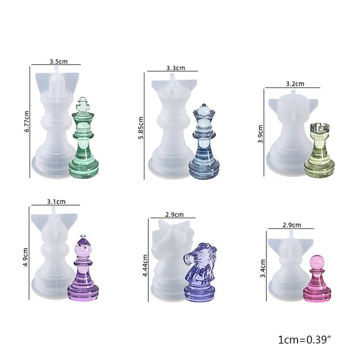 Silicone Casting Mold for Chess Pieces, Set of 6 — image 1