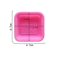 Silicone Casting Mold, Square + 100% Hand Made Text — image 2