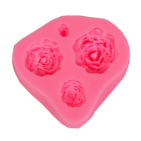 Silicone Mold, 4 Roses, 7x6.5x1.8 cm