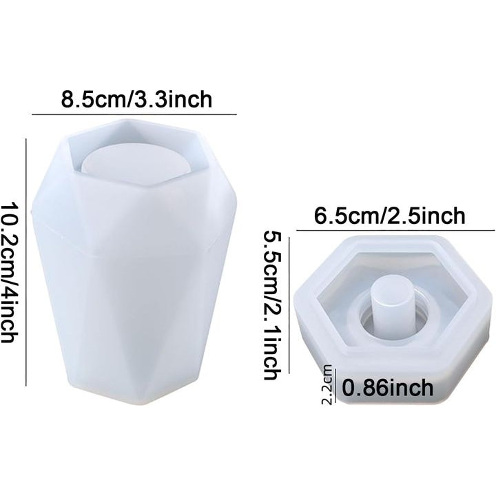 Silicone Mold for Casting a Hexagon Soap Dispenser — image 2