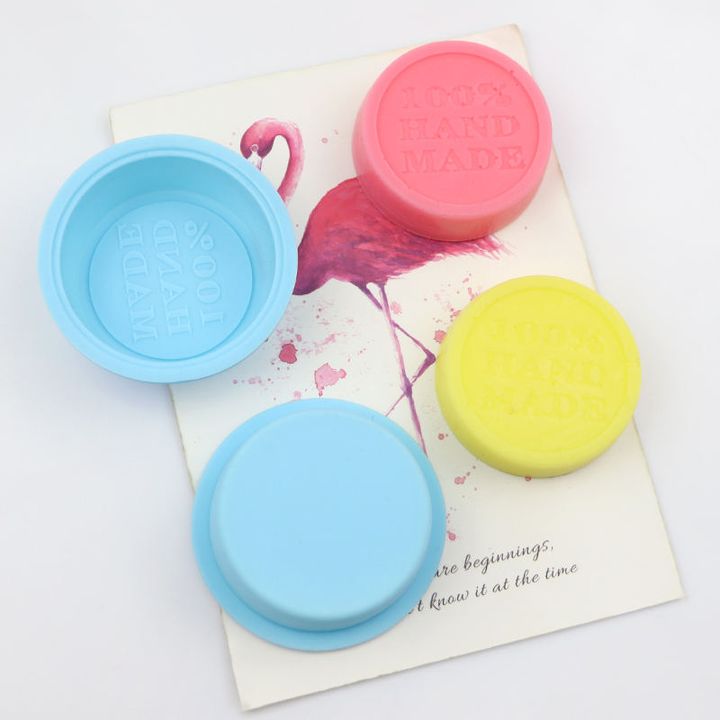 Silicone Mold for Casting, Circle + 100% Hand Made Text, Image 2