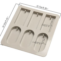 Silicone Mold for Casting, Rectangles and Ovals with a Hole — image 2