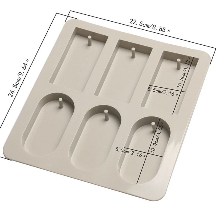 Silicone Mold for Casting, Rectangles and Ovals with a Hole — image 2