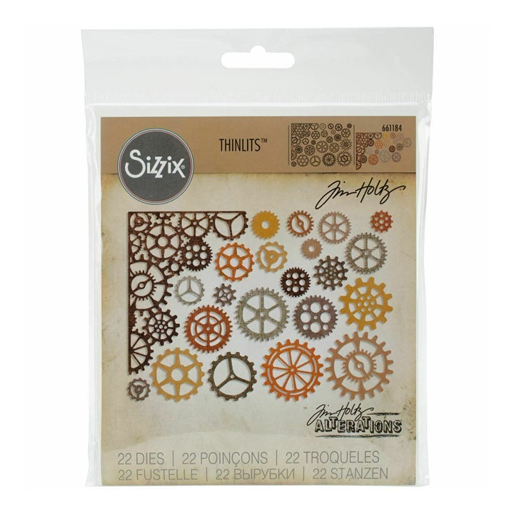 Sizzix Thinlits Gearhead Cutting Dies, Set of 22