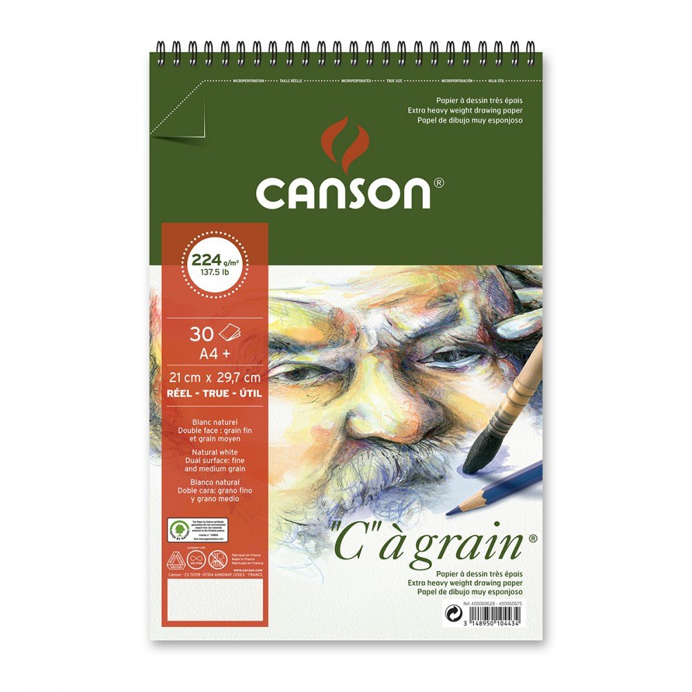 Sketchbook CANSON C a grain A4 224 g/m² - 30 sheets