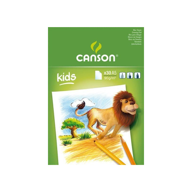 Sketching Pad CANSON Kids 90 g/m² – 30 sheets, A5 – A4