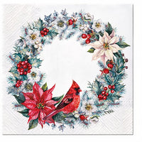 Snowy Advent Wreath Decoupage Napkins - 1 pc
