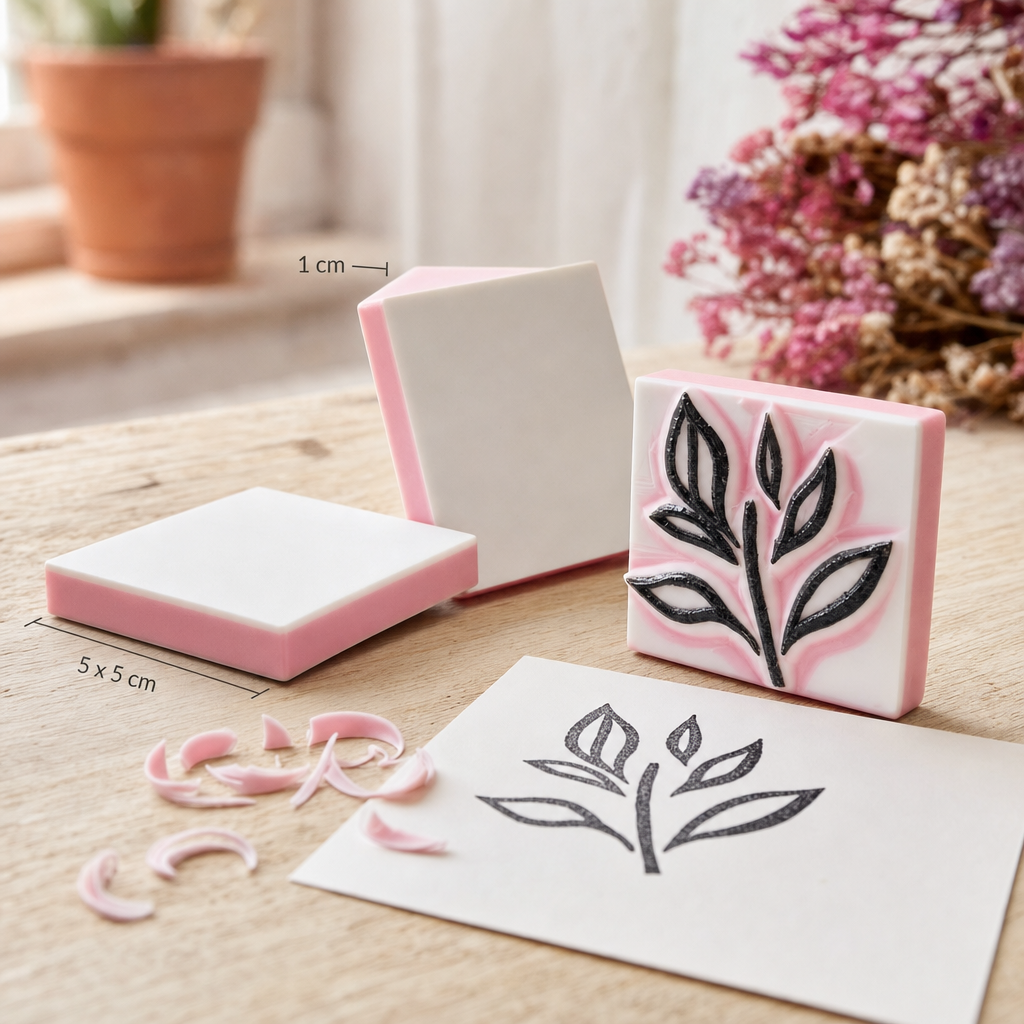 Soft Rubber Carving Block for Stamp Making - 5 x 5 cm