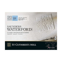 St Cuthberts Mill Saunders Waterford CP White 300 g/m² 20 Sheets Watercolour Block – 26 – 51 cm
