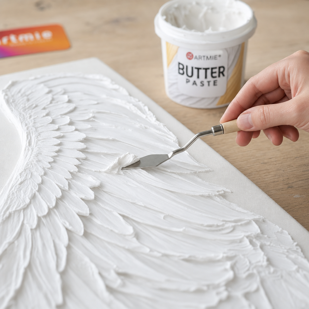 Stainless steel painting palette knife with wooden handle