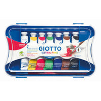 Tempera Paint Set GIOTTO Extra Fine in Tubes with Brush – 7x