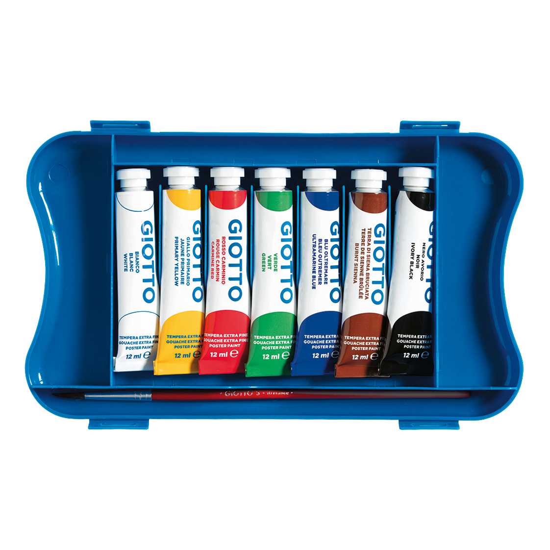 Tempera Paint Set GIOTTO Extra Fine in Tubes with Brush