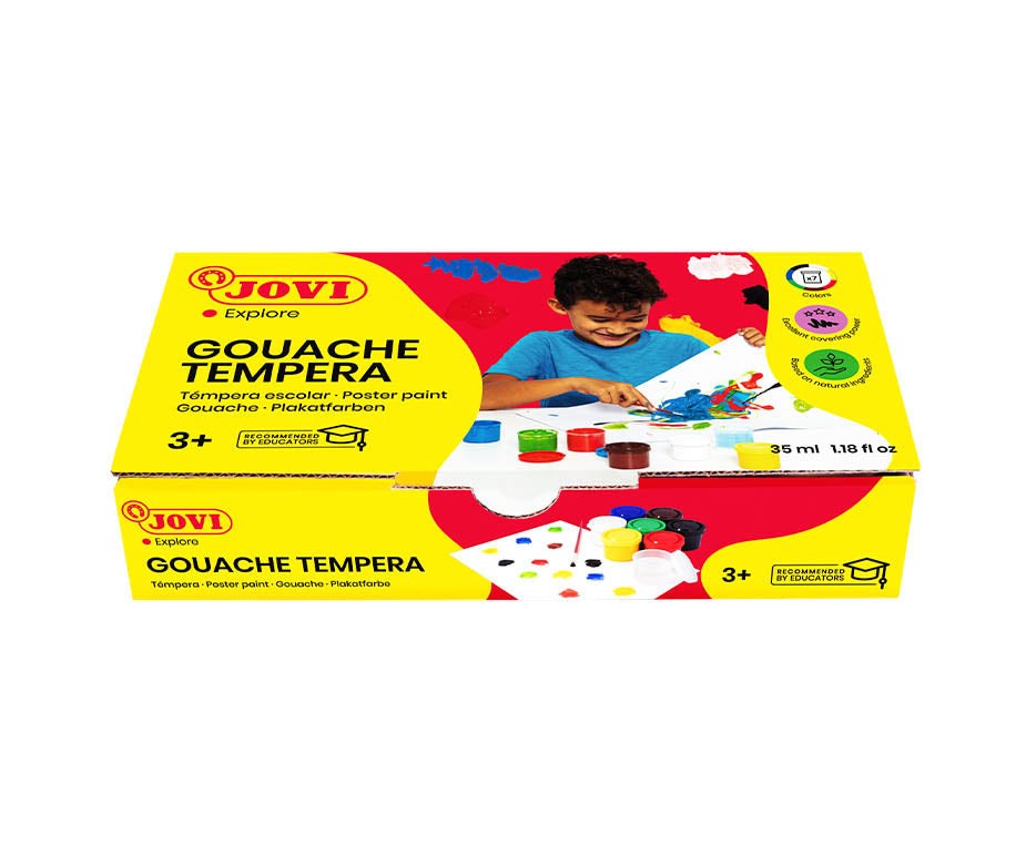 Tempera paint set JOVI 7 x 35 ml with brush