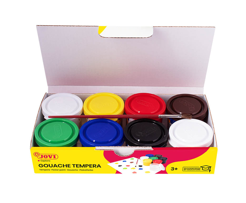 Tempera paint set JOVI 7 x 35 ml with brush