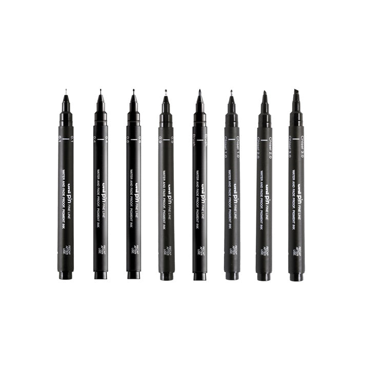 UNI PIN Calligraphy Fineliner Set of 8 — image 2