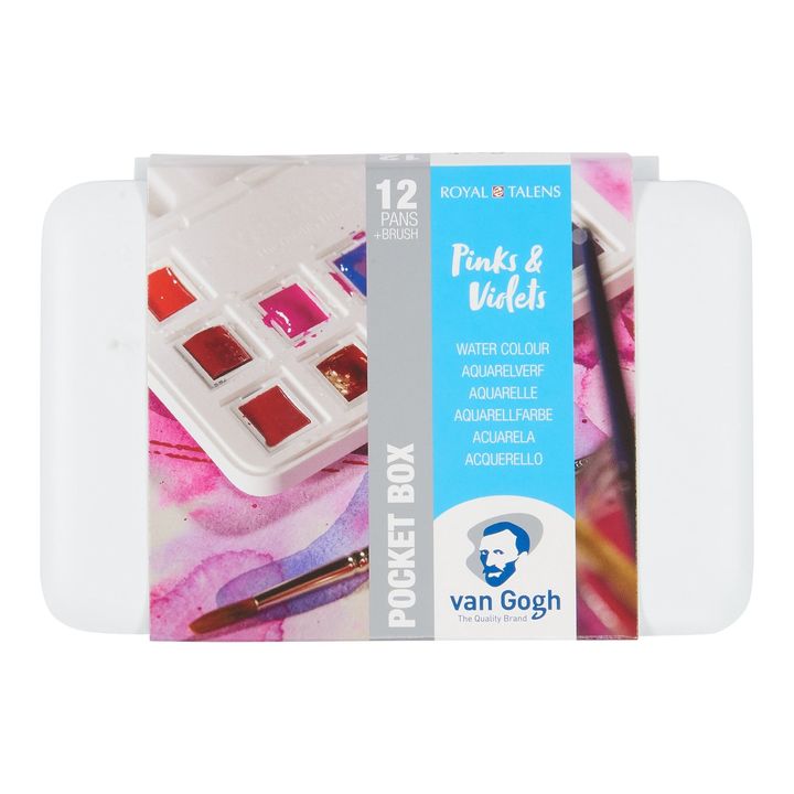 Van Gogh Watercolor Set, Pink and Purple Shades, Set of 12