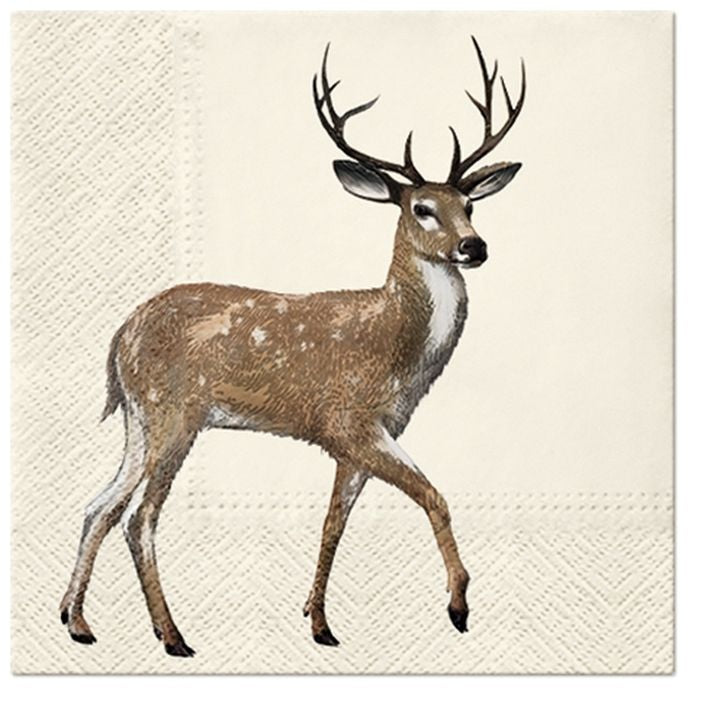 Walking Deer Decoupage Napkins - 1 pc