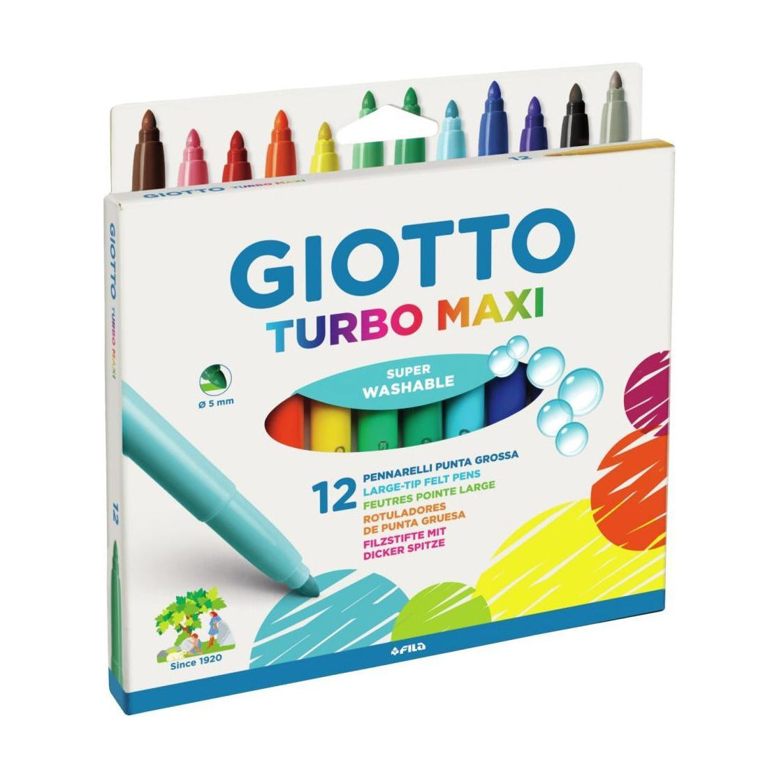 Washable Broad Felt-Tip Pens GIOTTO Turbo Maxi 5 mm
