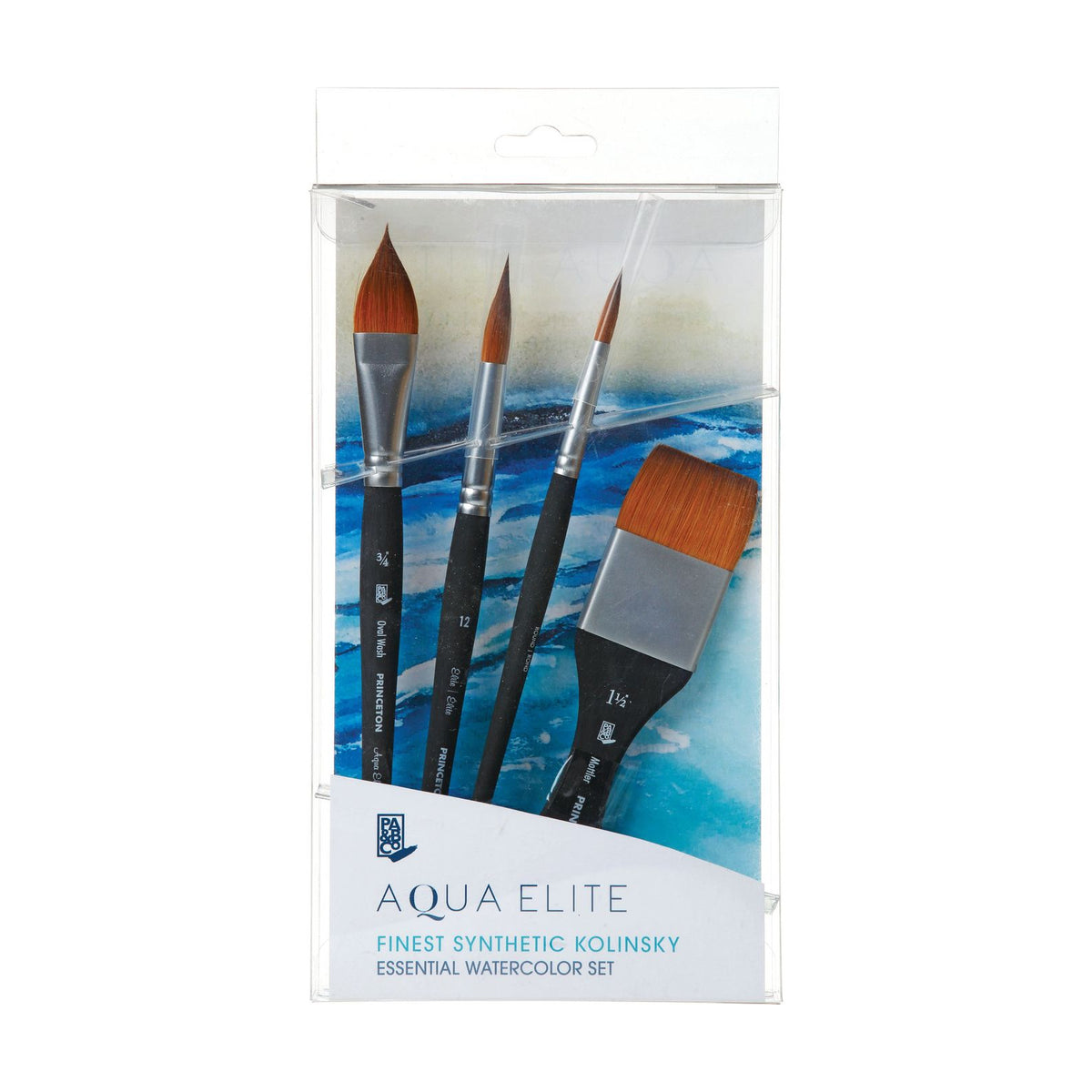 Watercolor Brush Set PRINCETON Aqua Elite – Synthetic Kolinsky Sable, 4 pcs